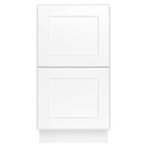 18 in. W x 24 in. D x 34.5 in. H in Shaker White Plywood Ready to Assemble Floor Base Kitchen Cabinet with 2 Drawers
