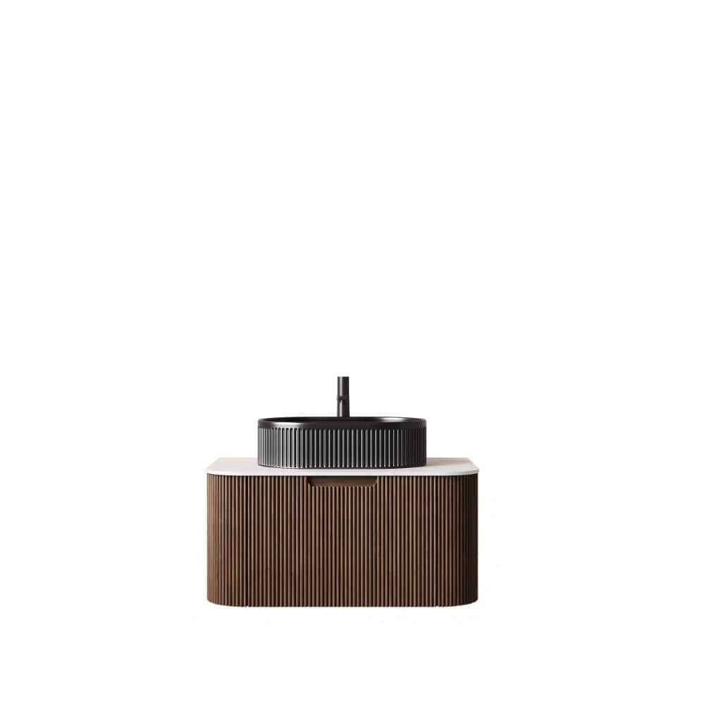 30 in. W x 19 in. D x 20 in. H Floating Bath Vanity in Black with White Sintered Stone Top price history on PriceWatchPro
