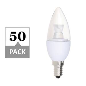 40W Equivalent Soft White 2700K Candelabra Dimmable 25,000-Hour Clear LED Light Bulb (50-Pack)