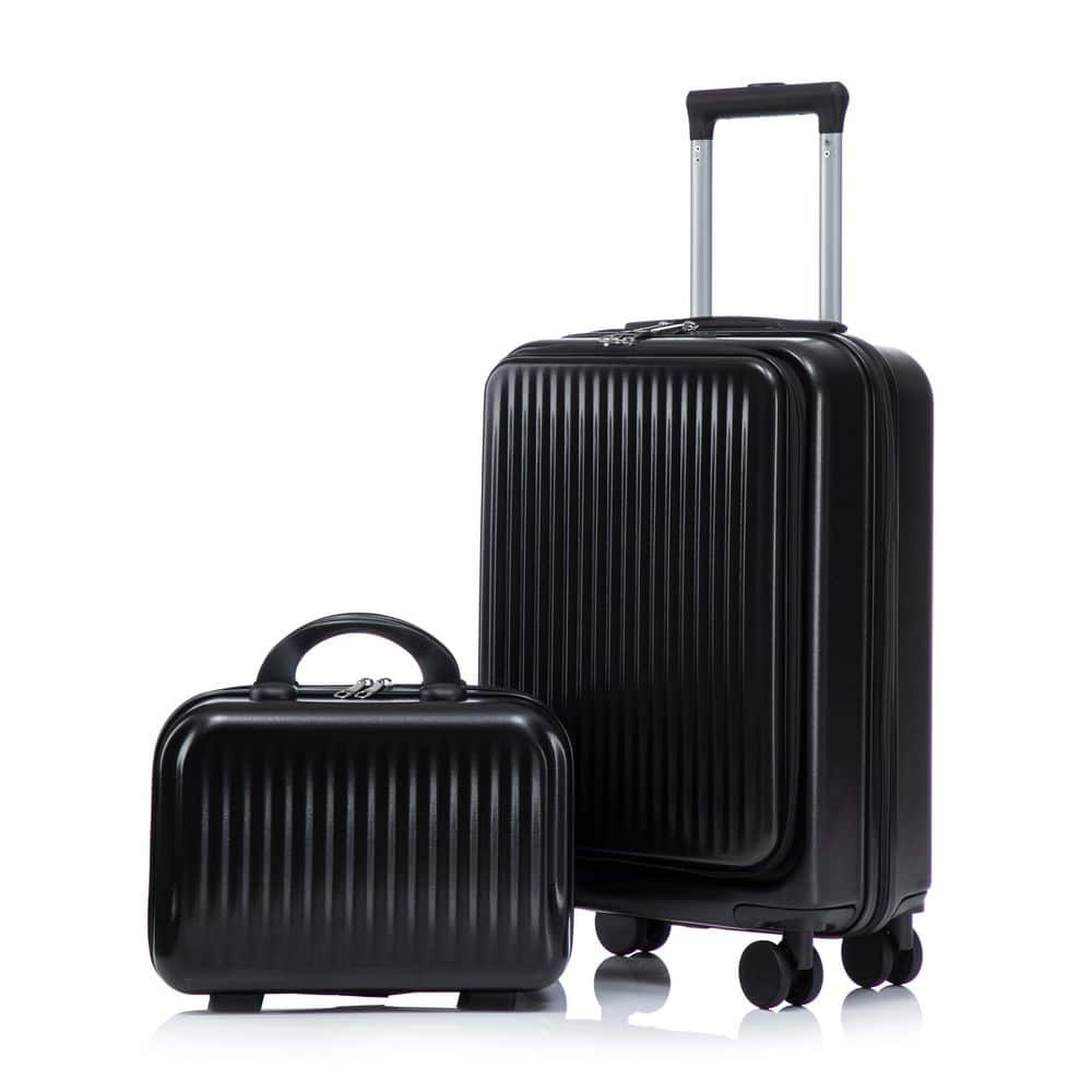 Lexair 2-Piece Black ABS Hardside Spinner Luggage Set with Cosmetic Case, Combination Lock and Front Opening Design price history on PriceWatchPro