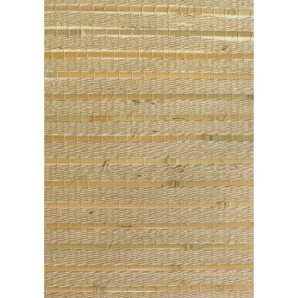 The Wallpaper Company 72 sq. ft. Beige Grasscloth Wallpaper-DISCONTINUED