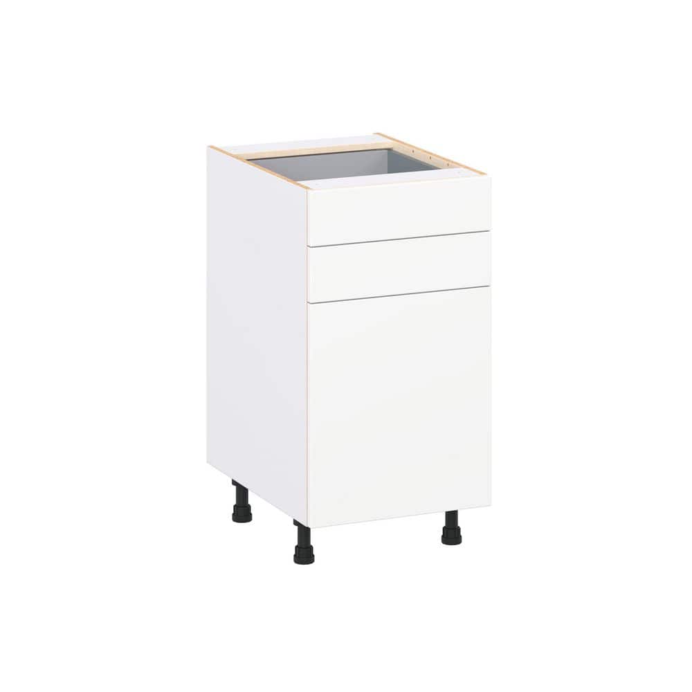 Timberline 18 in. W x 24 in. D x 34.5 in. H Assembled Slab Base Kitchen Cabinet in Bright White with 2 5 in. Drawers price history on PriceWatchPro