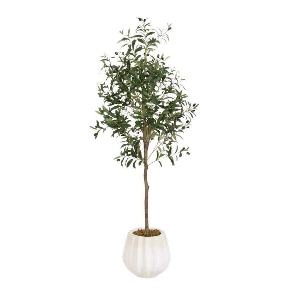 5 ft. Artificial Olive Tree Tree in White Ceramic Pot price history on PriceWatchPro
