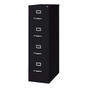 26.5 in. D 4-Drawer Black Metal Letter Width 15 in. W Vertical File Cabinet