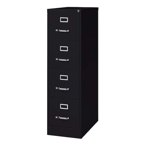 Hirsh 26.5 in. D 4-Drawer Black Metal Letter Width 15 in. W Vertical File Cabinet