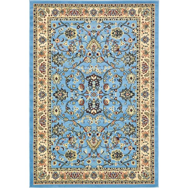 Unique Loom Sialk Hill Washington Light Blue 4' 0 x 6' 0 Area Rug