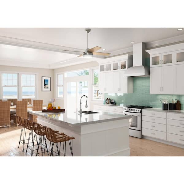 Hunter - Dempsey 52 in. LED Indoor Brushed Nickel Ceiling Fan with Light and Remote