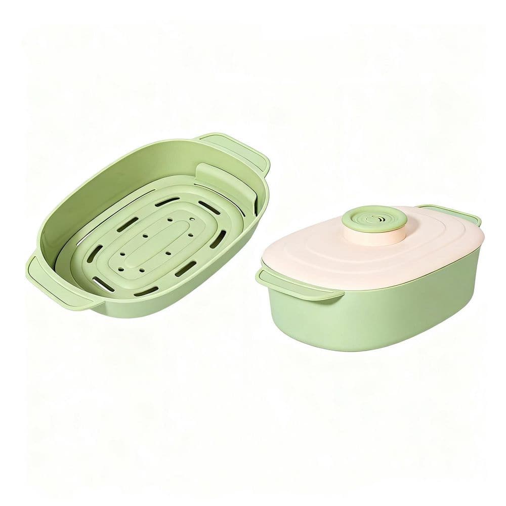 Silicone Steamer Bowl with Handle Lid, Microwave-Safe, BPA-Free with Removable Rack, Rotating Steam Vent price history on PriceWatchPro