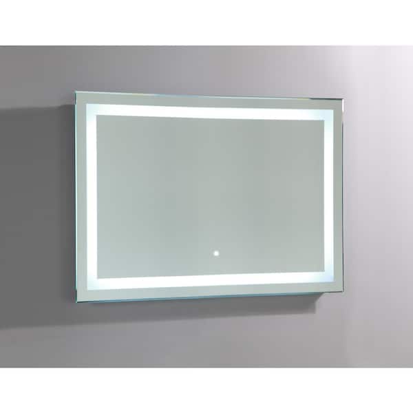 36 in. x 28 in. LED Lighted Rectangle Bathroom Vanity Mirror with Touch Sensor