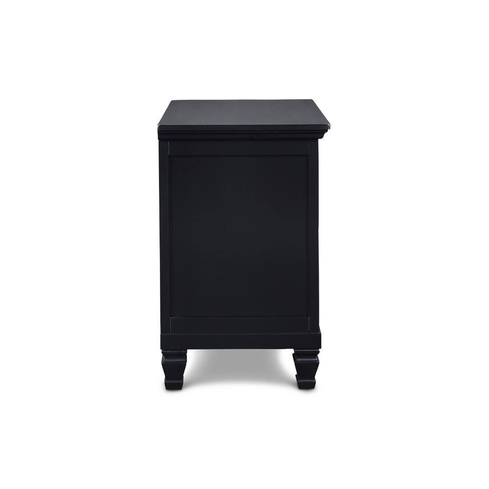 Tamarack Black Solid Wood 2-Drawer Nightstand