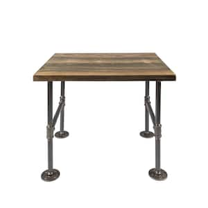 22 in. x 18 in. x 20.88 in. Trail Brown Restore Wood End Table with Industrial Steel Pipe Legs