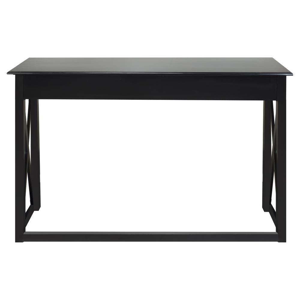 Bay View Black Solid Wood Console Table with Storage Drawers