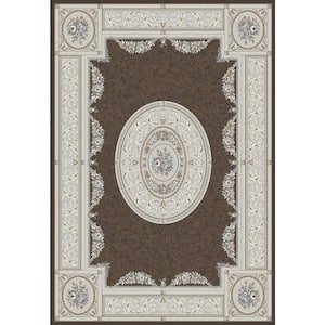 Ancient Garden 6 ft. 7 in. X 9 ft. 6 in. Brown/Cream Oriental Indoor Area Rug