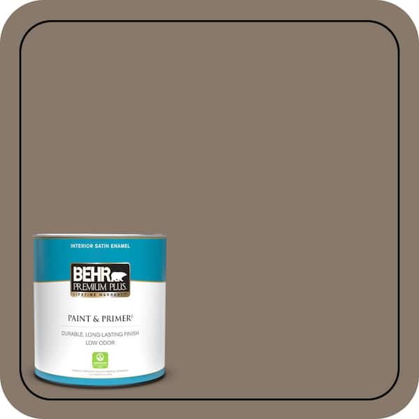 BEHR PREMIUM PLUS 1 qt. #MQ2-38 Grizzly Satin Enamel Low Odor Interior Paint & Primer