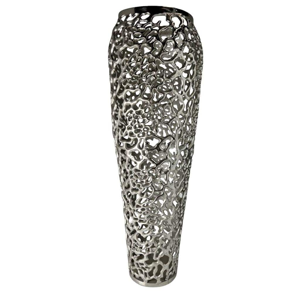 Castellousa 34 In Modern Sculptural Metal Floor Vase In Nickel CB AP43 castellousa-34-in-modern-sculptural-metal-floor-vase-in-nickel-cb-ap43