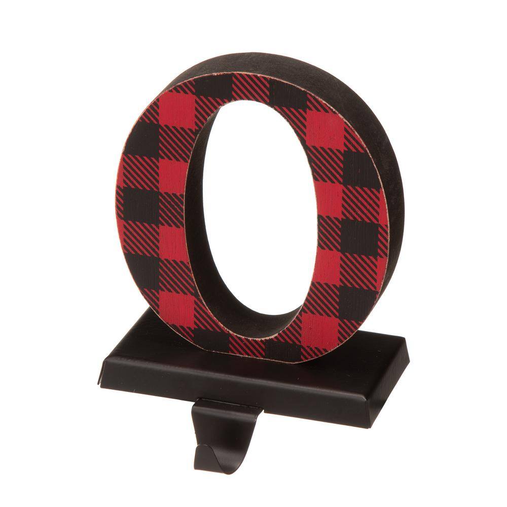 Red and Black Buffalo Plaid Noel Stocking Hanger Set