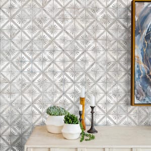 Harmonia Kings Marrakech Grey 4 in. x 13 in. Ceramic Floor and Wall Take Home Tile Sample