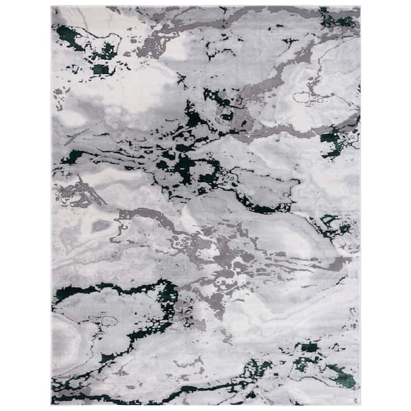 Craft Gray/Green 11 ft. x 14 ft. Marbled Abstract Area Rug