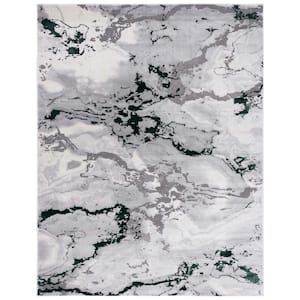 Craft Gray/Green 9 ft. x 12 ft. Marbled Abstract Area Rug