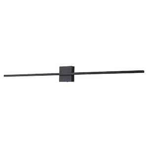 2-Light 35.5 in. Matte Black LED Wall Sconce Light Bar