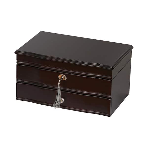 Mele & Co Davina Mahogany Finish Wooden Jewelry Box