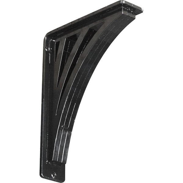 Ekena Millwork 2 in. x 10 in. x 7-1/2 in. Wrought Iron Triple Center Brace Nevio Bracket