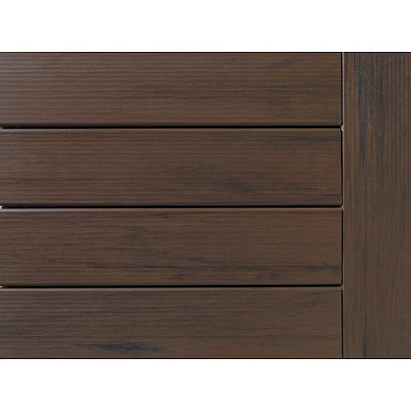 Legacy 1 in. x 6 in. x 1 ft. Mocha Grooved Edge Composite Decking Board Sample