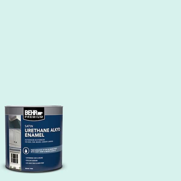 BEHR PREMIUM 1 qt. #P450-1 Sea Ice Satin Enamel Urethane Alkyd Interior/Exterior Paint