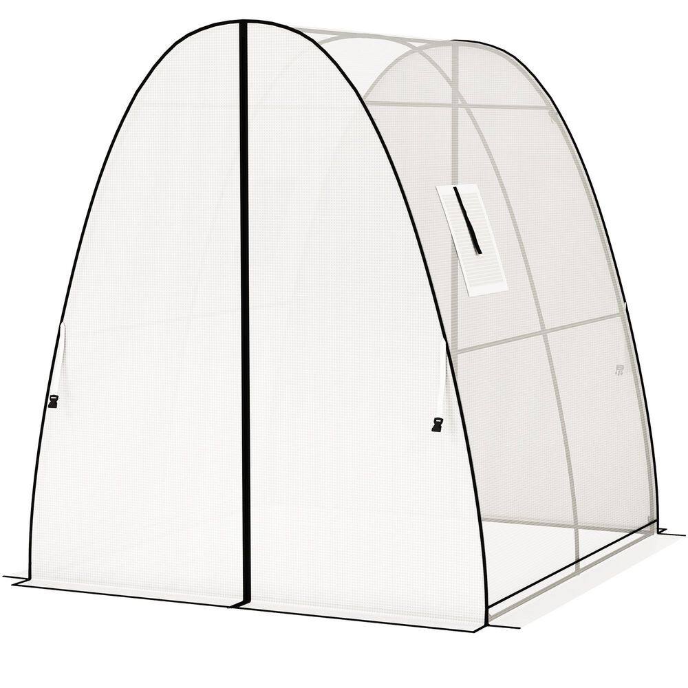 70.9 in. L x 70.9 in. W x 78.7 in. H White Greenhouse with Sandbags and Hemmed PE Cover price history on PriceWatchPro