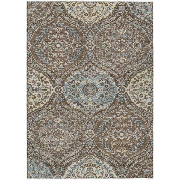 Chantille Machine Washable Indoor/Outdoor Abstract ACN2698 Brown 10 ft. x 14 ft. Area Rug