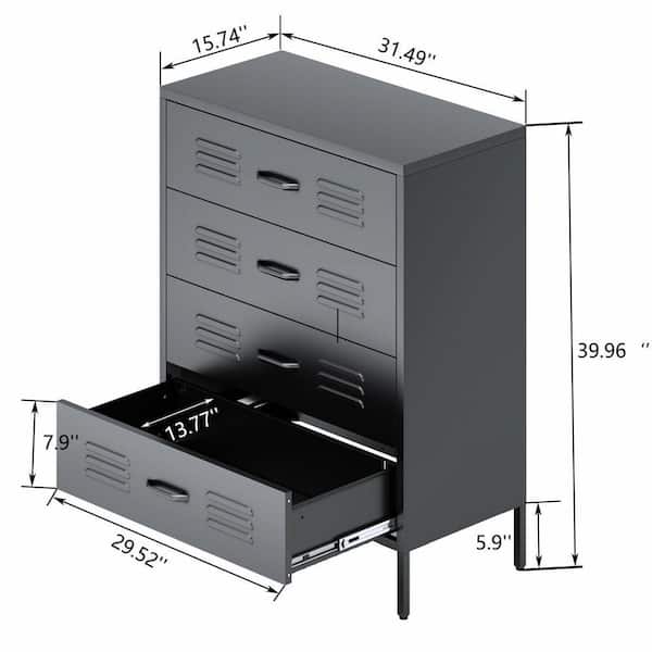 metal office dresser Metal Office Cabinet With 2 Drawers & Adjustable Shelves, Mobile Lateral  Filing Cabinet With Lock Black Metal main image 1