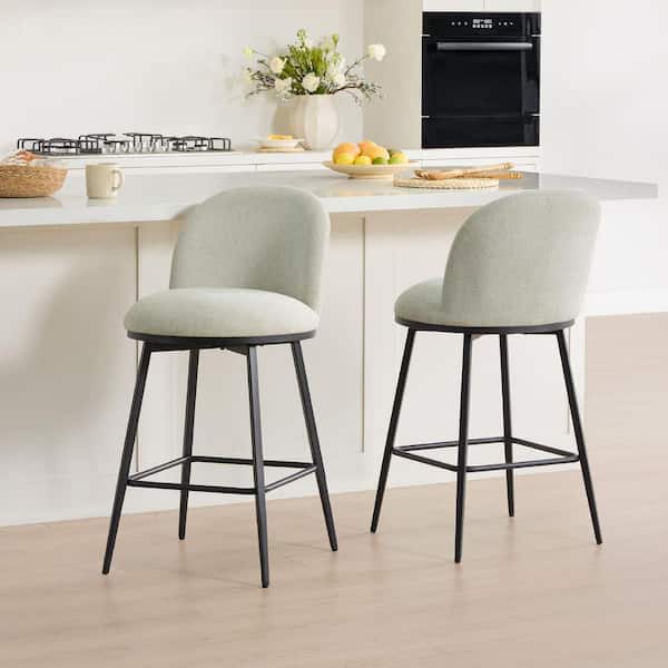 Spruce Spring Nico Grey Fabric 360° swivel Counter Height Bar