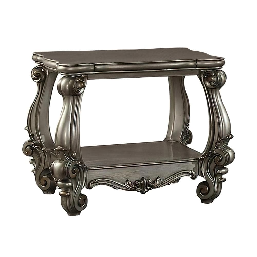 Acme Furniture Versailles 31 in. Antique Platinum Rectangle Wood 