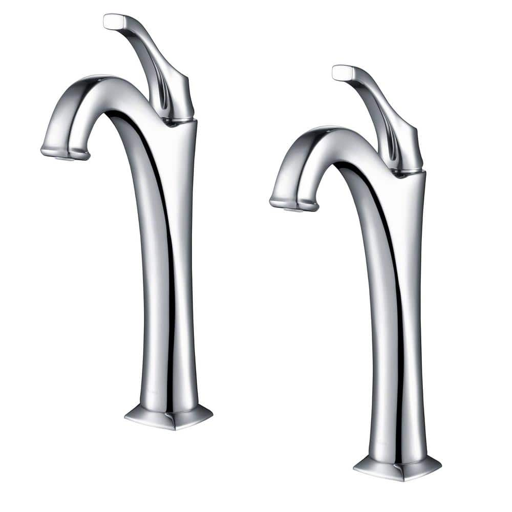 KRAUS Arlo Single Handle Vessel Sink Faucet with Pop Up Drain in Polished  Chrome (2-Pack) KVF-1200CH-2PK - The Home Depot