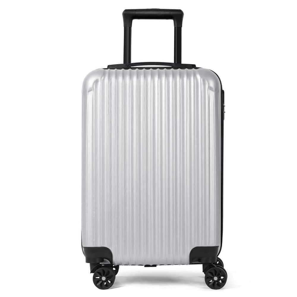 HIKOLAYAE 20 in. Silver ABS+PC Hardside Carry‑On Luggage, with