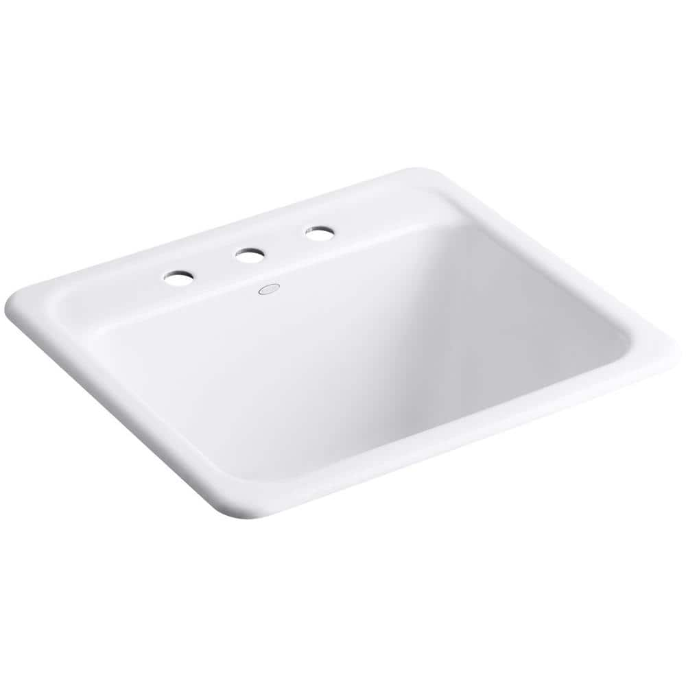 KOHLER Glen Falls 25 In X 22 In X 13 625 In Cast Iron Utility Sink   White Kohler Utility Sinks K 19017 3 0 64 1000 