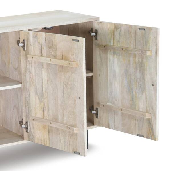 White And Black Solid Mango Wood Frame Sideboard With 4 Drawers And 4 Shelves White And Black Solid Mango Wood Frame Sideboard With 4 Drawers And 4 Shelves
