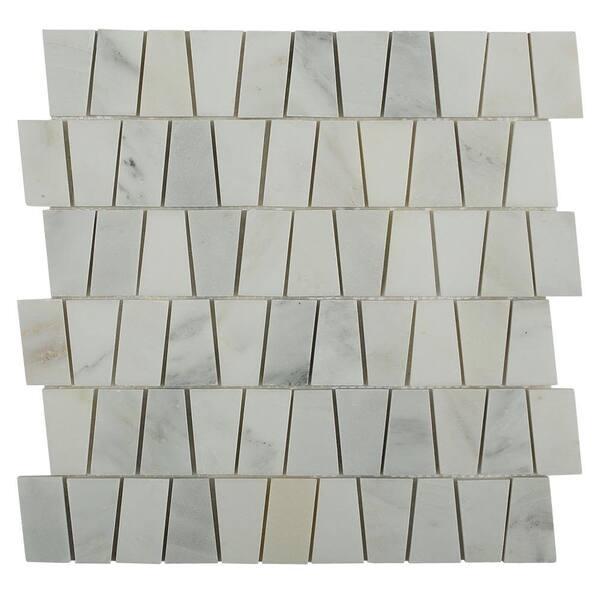 Splashback Tile Artifact Oriental Marble Mosaic Tile - 3 in. x 6 in. Tile Sample