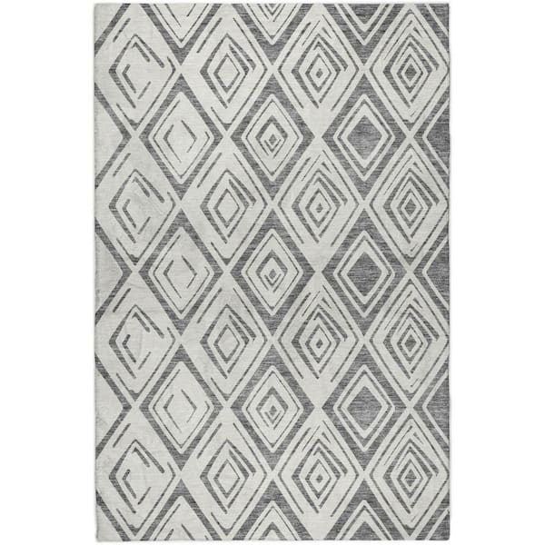 Dream Shag Premium Machine Washable Abstract ADS737 Gray 10 ft. x 14 ft. Area Rug