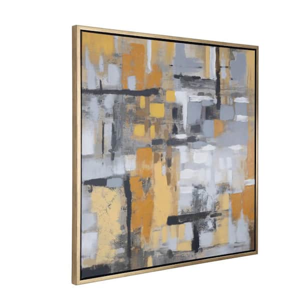 Litton Lane 1- Panel Abstract Framed Wall Art with Gold Frame 40