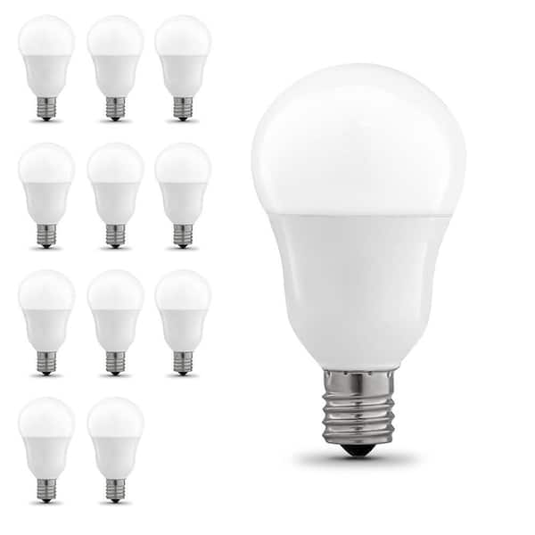 Feit Electric 60-Watt Equivalent A15 Intermediate E17 Dimmable CEC 90+ CRI White LED Ceiling Fan Light Bulb Soft White 2700K (12-Pack)