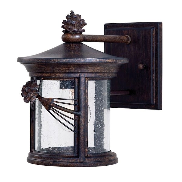 the great outdoors by Minka Lavery Abbey Lane 1-Light Iron Oxide Outdoor Wall Lantern Sconce