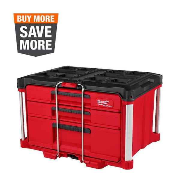 PACKOUT 22 in. Modular 3-Drawer Multi Drawer Tool Box with Metal Reinforced Corners and 50 lbs. Capacity