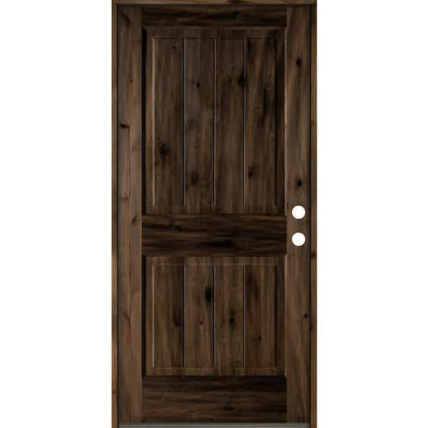 Creative Entryways 36-in x 80-in Wood 2/3 Lite Left-Hand Inswing Unfinished  Prehung Single Front Door Solid Hardwood Core in the Front Doors department  at