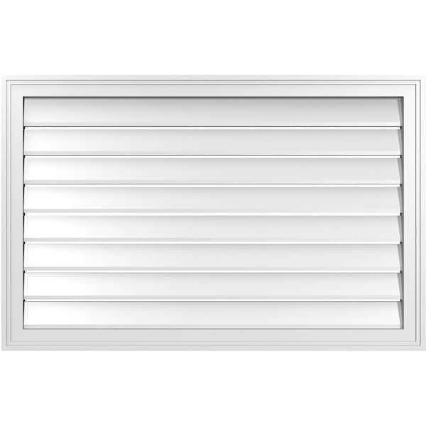 40" x 26" Rectangular White PVC Paintable Gable Louver Vent Functional