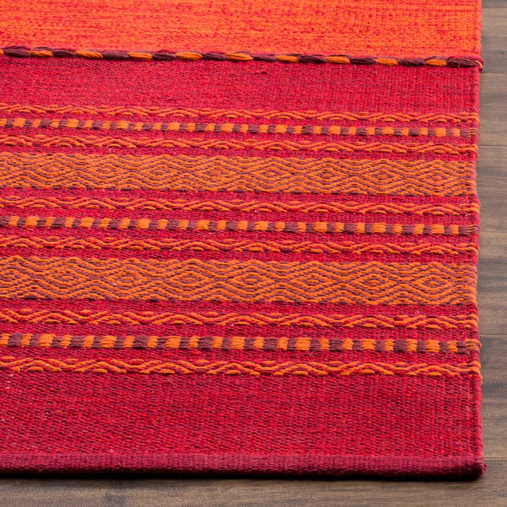 Montauk Red and Orange Handwoven Cotton Area Rug 6' x 9'