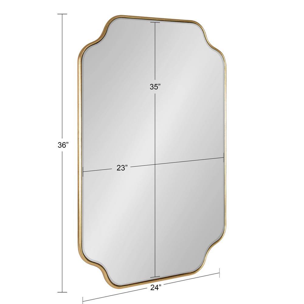 Gold Scalloped Rectangular Wood Wall Mirror 24" x 36"