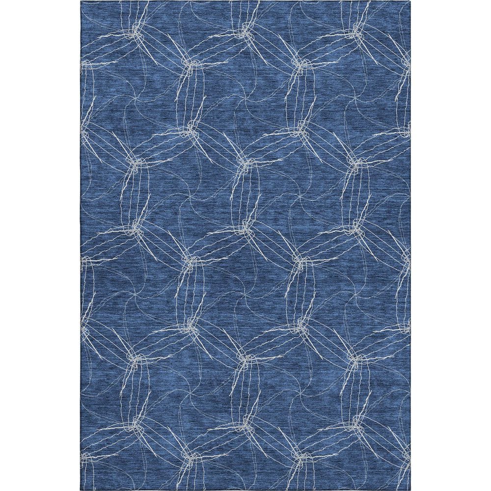Mayfield Premium Machine Washable Abstract AMF968 Navy 3 ft. x 5 ft. Area Rug price history on PriceWatchPro