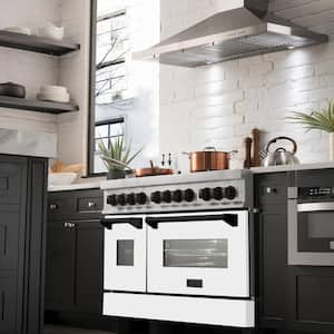 Autograph Edition 48 in. 7 Burner Double Oven Dual Fuel Range in Fingerprint Resistant Stainless, White Matte and Black