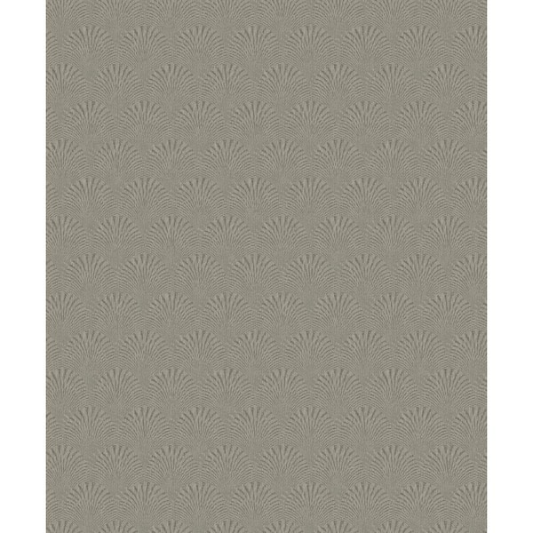 Unbranded Boutique Collection Beige Metallic Geometric Fan Non-pasted Paper on Non-woven Wallpaper Sample